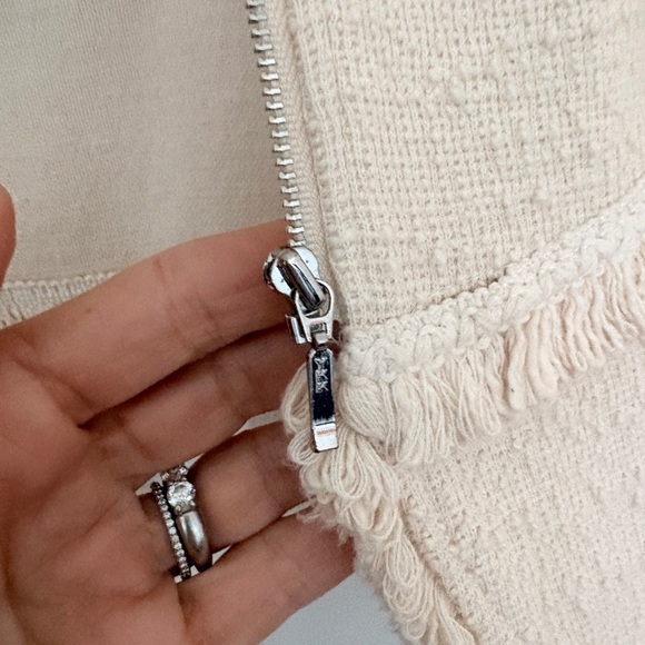 Anthropologie Cream Textured Blazer - Picture 2 of 6